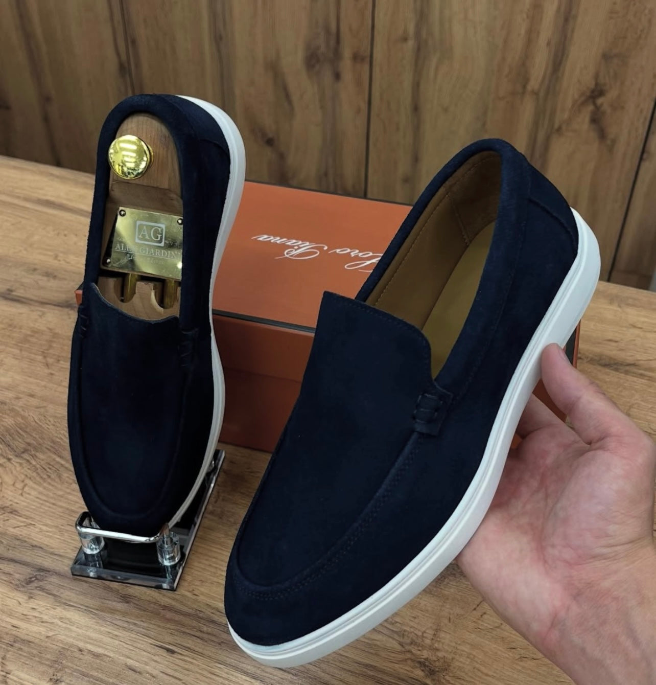 Alex Gardini Suede Slip-On Loafers